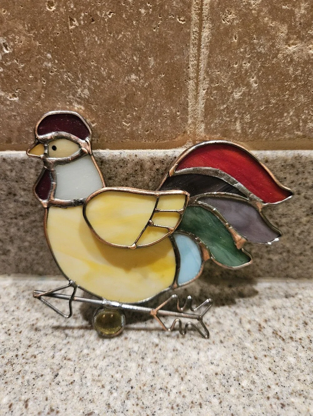 Stained Glass Rooster Nightlight